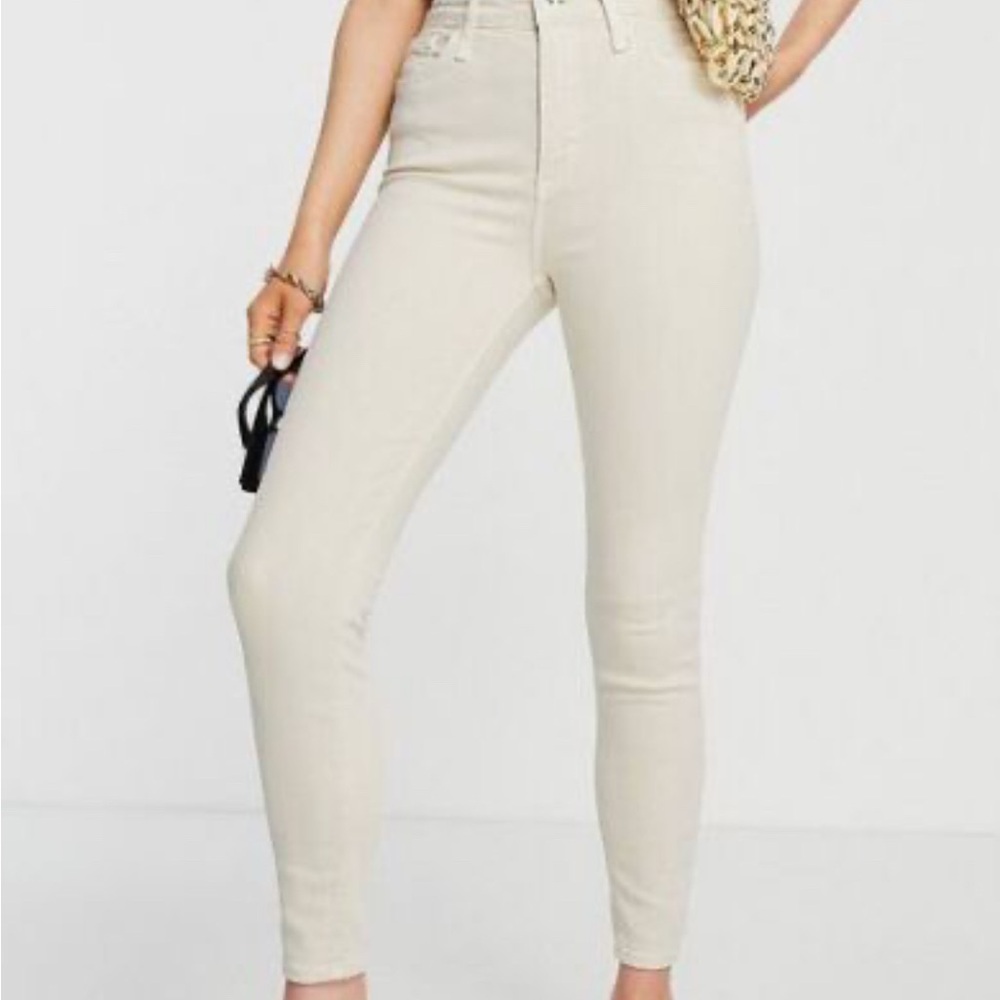 Zara Cream Straight Leg Jeans